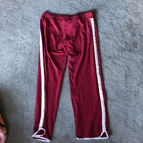 NIKE SPORTSWEAR FLEECE TRACKSUIT RED MAROON STRIPE SWEATPANTS WOMENS SIZE MEDIUM - Picture 6 of 6